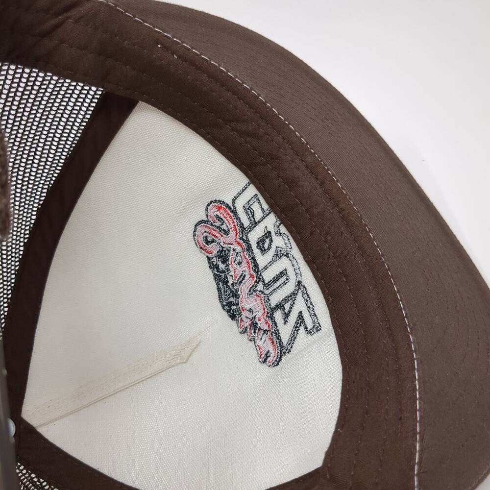 Santa Cruz Snapback Trucker Hat Brown One Size Adjustable Mesh Back Yupoong - Picture 8 of 9